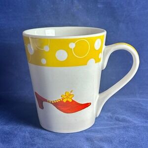 Today's Living Ceramic Mug Red Kitten Heel Yellow P Coffee Tea Cup Used